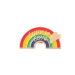 Regnbueformet pride pin – love is love
