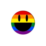 Smiley pride pin