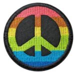 Pride peacetegn svart broderi