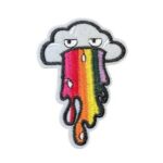 Pride broderi av regnbuesky i pride-fargene.