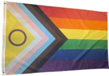 Interseksuell progressiv prideflagg, designet i 2021. Stor størrelse (90x150 cm).