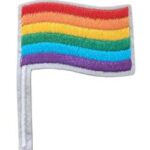 Prideflagg broderi. Nydelig broderi som kan festes på klær siden det er lim på baksiden.
