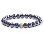 Pride armbånd hematitt, et nydelig pride-armbånd med steiner belagt med hematitt
