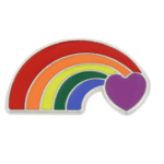 Pen regnbue pride pin med hjerte.