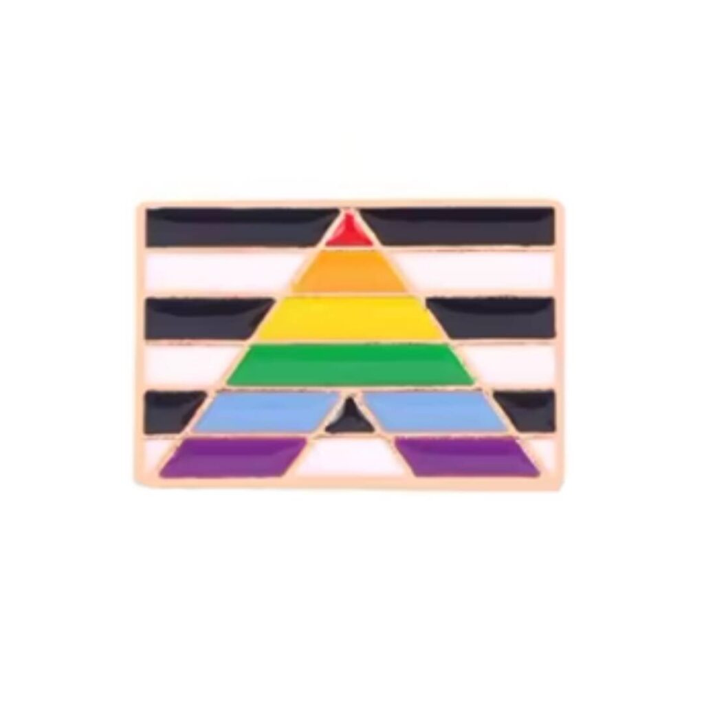 Vis støtte til LHBTQ+-miljøet med denne straight ally pride pin.