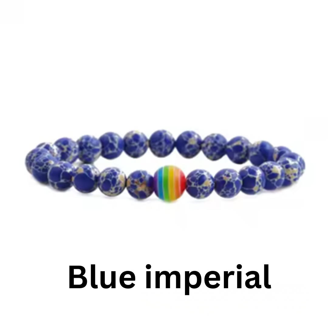 Pride armbånd blue imperial Blue imperial er en helt nydelig blåfarge, og dette er et vakkert pride-armbånd.