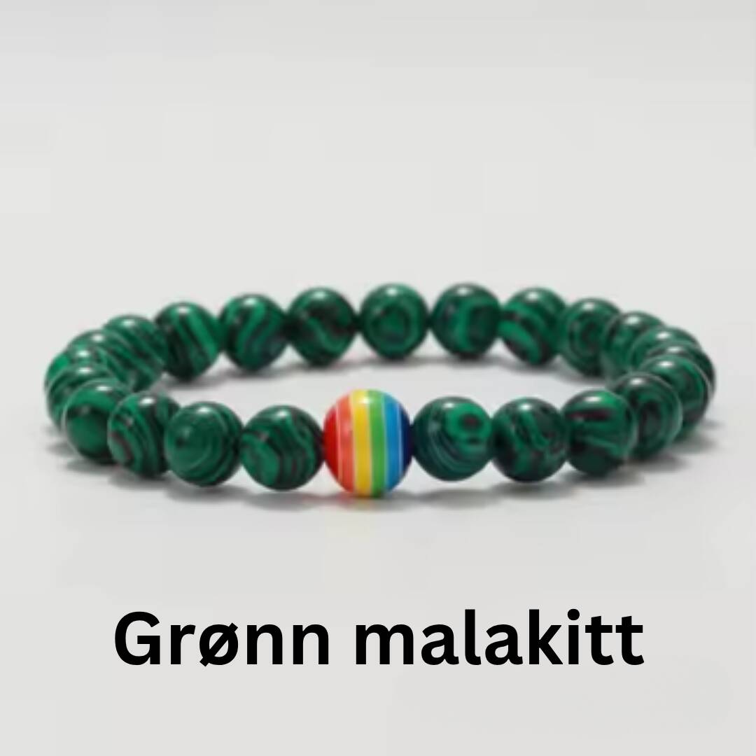 Pride armbånd grønn malakitt Grønn malakitt pride-armbånd.