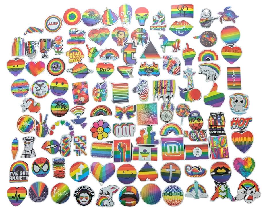 100 Pride klistermerker En pakke med 100 pride klistermerker.
