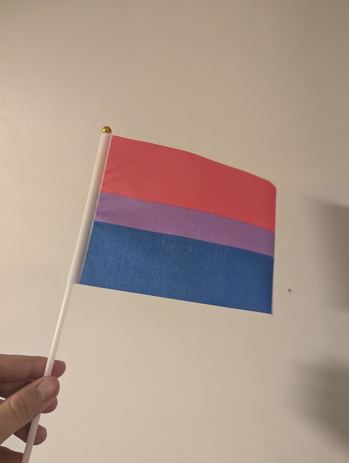 Biseksuell flagg hand