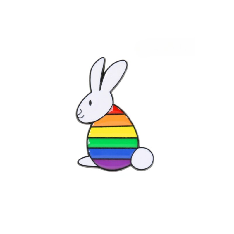 Kanin pride pin med pridefarger.