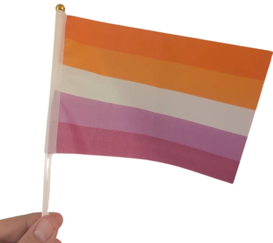 Lesbisk håndflagg med 5 farger