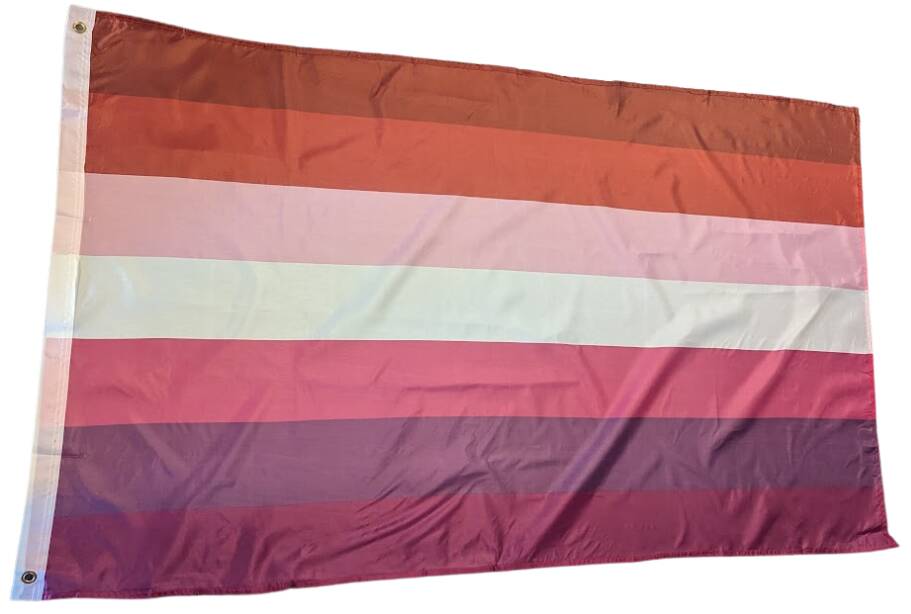 Lesbisk flagg 90x150 cm Det lesbiske flagget med 7 farger i størrelsen 90x150 cm.