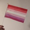 Lesbisk prideflagg, håndflagg 14×21 cm
