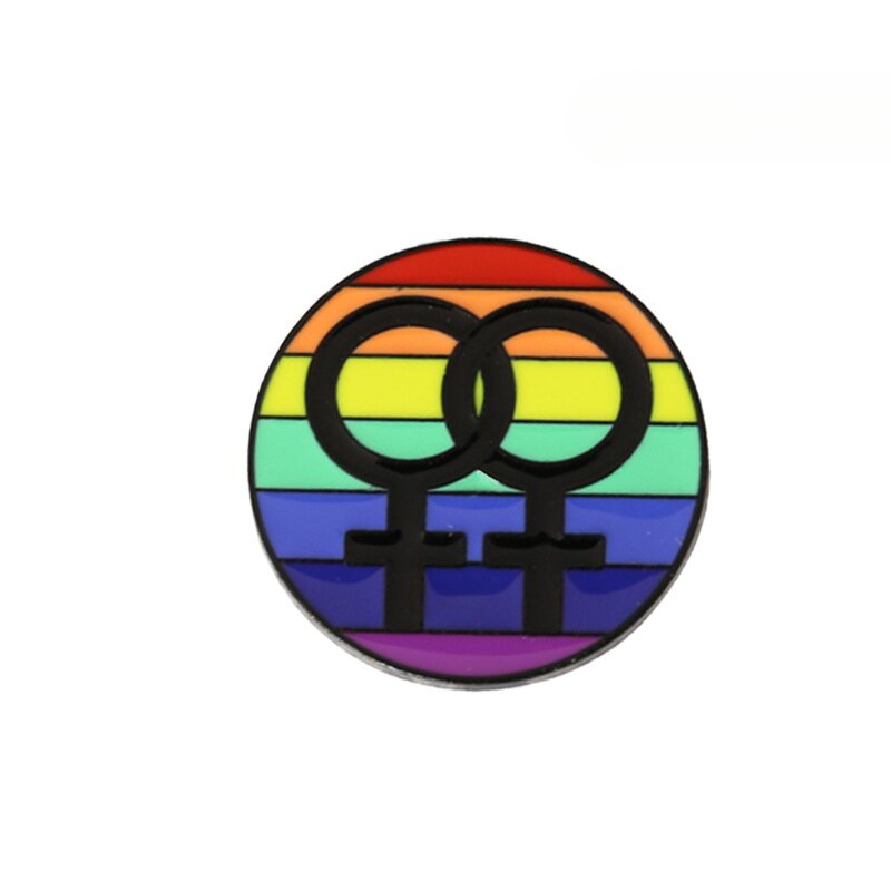Nydelig lesbisk pride pin med pridefarger.