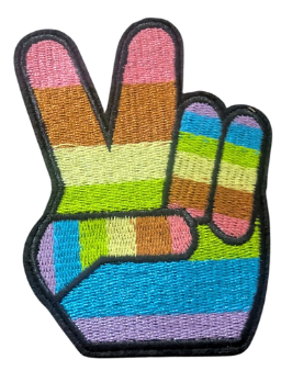 Pide peacetegn broderi 2 Pride peacetegn broderi i pridefargene.