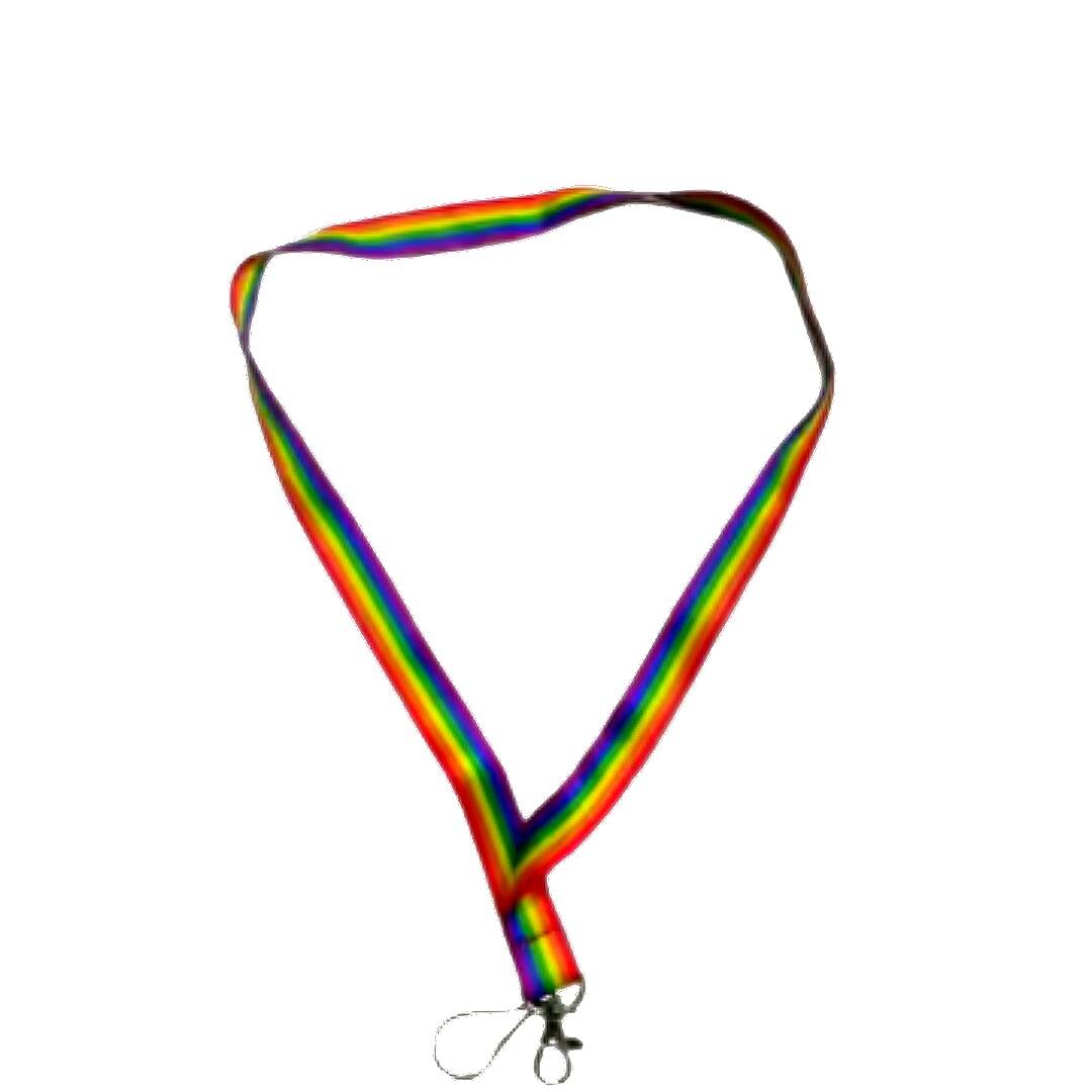 Pride nøkkelbånd i regnbuens farger.