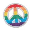 Pride peacetegn broderi med hvit kant.