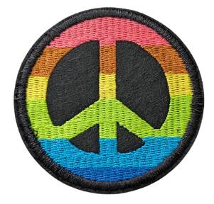 Pride peacetegn svart broderi