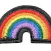 Pride regnbue med svart kant. Broderi som kan festes på klær.