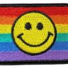 Regnbue-smiley broderi.