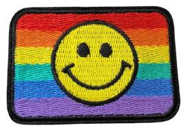 Pride regnbue smiley broderi Regnbue-smiley broderi.