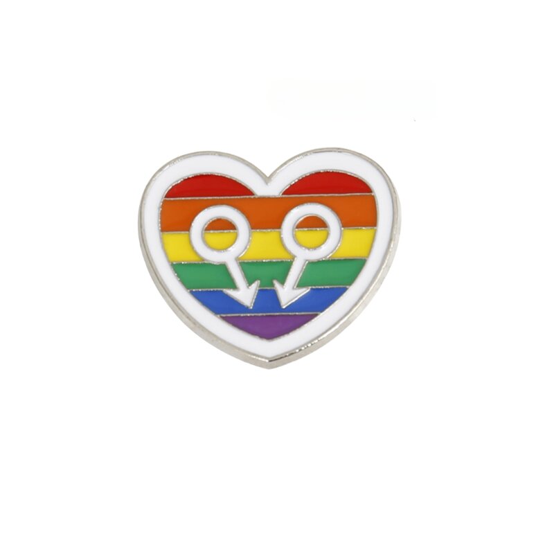 Regnbuehjerte pin med pridefarger