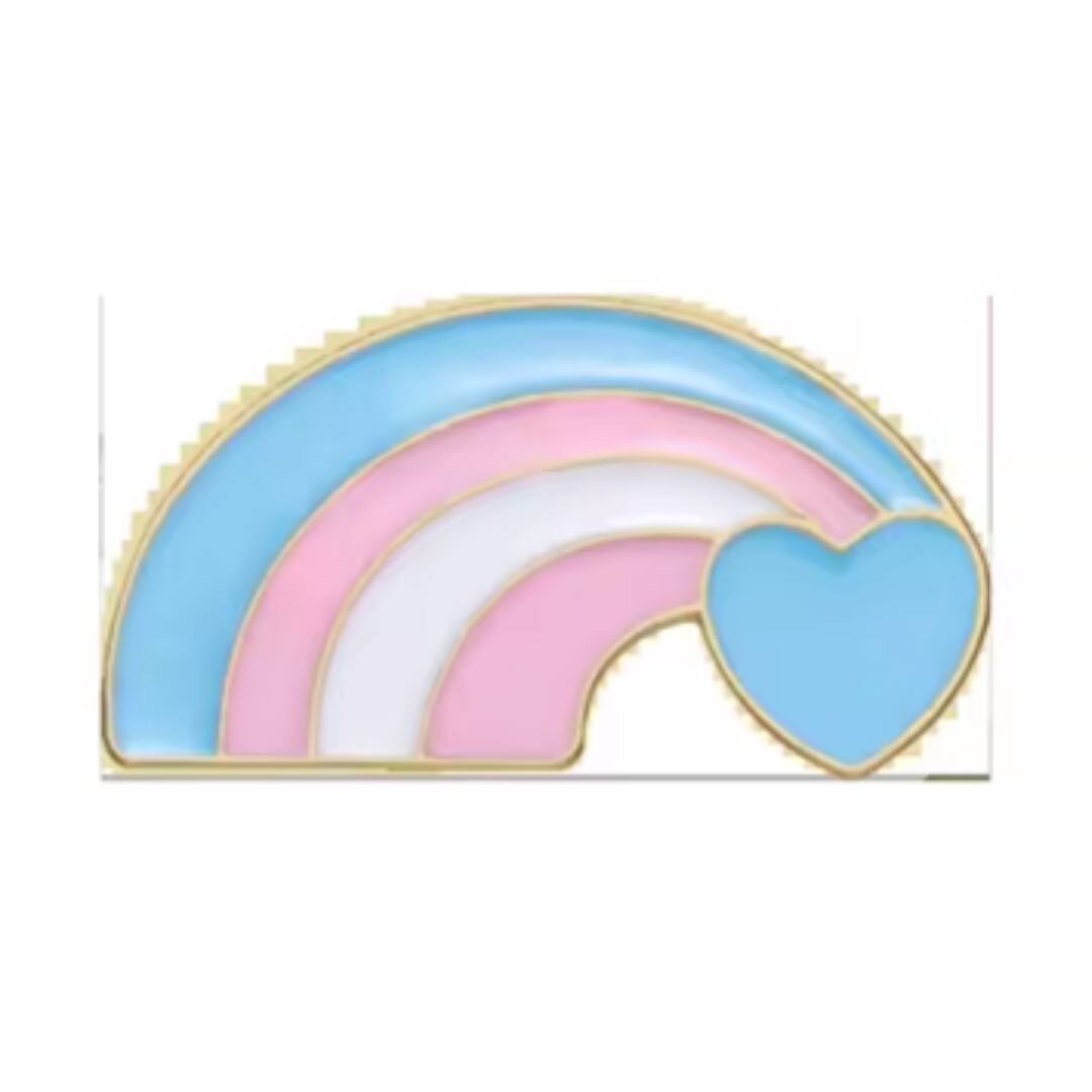 Trans regnbue pin med hjerte