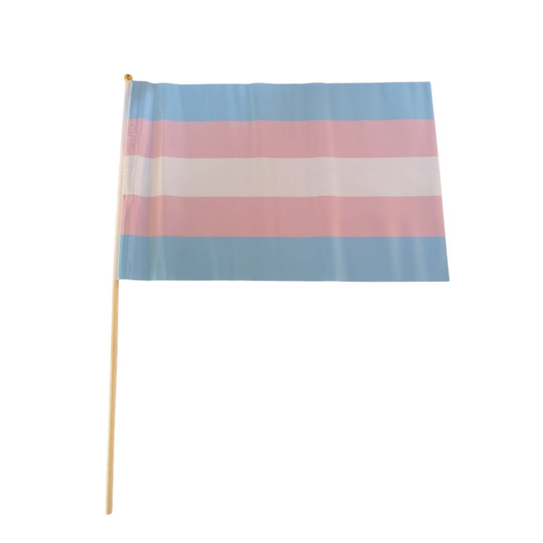 Transflagg håndflagg på 30x45 cm. Perfekt størrelse og nydelig flagg.