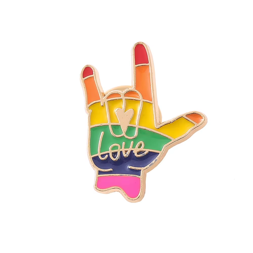 Love rock pride pin