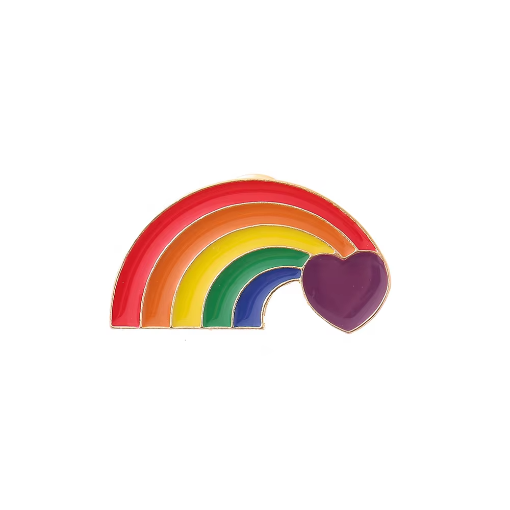 Regnbueformet pride pin – 6 farger