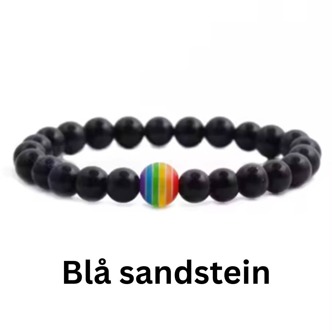 Blå sandstein pride armbånd