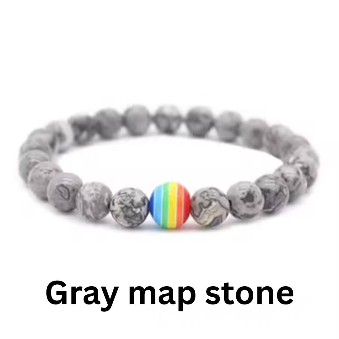 Pride armbånd gray map stone.