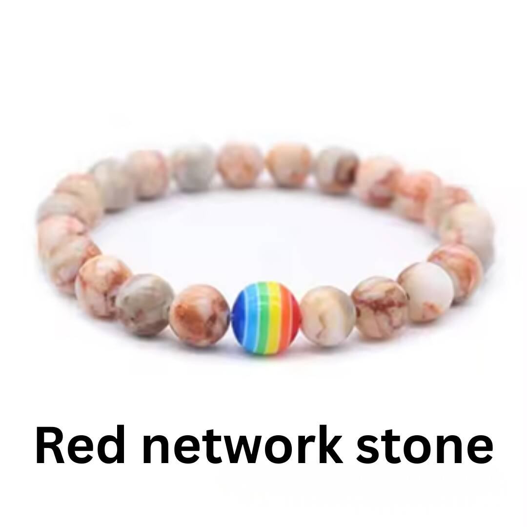 Red network stone pride armbånd.
